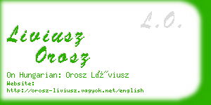 liviusz orosz business card